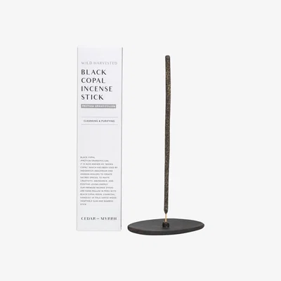 Wolf & Badger Black Copal Incense + Raw Black Incense Holder One Size Cedar and Myrrh