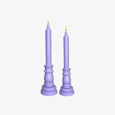 Wolf & Badger Pink / Purple Candela - Lilac Neos Candlestudio