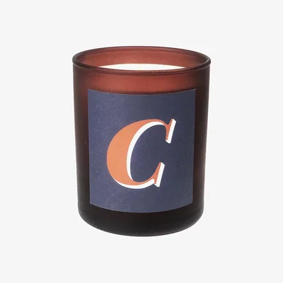 Wolf & Badger Blue Initial C Candle - Luna Refillable Large Alphabet Candle Little Karma Co. Ltd