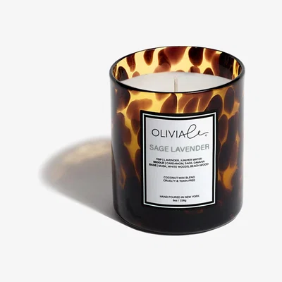 Wolf & Badger Brown Sage Lavender Tortoise Candle Small Olivia Le
