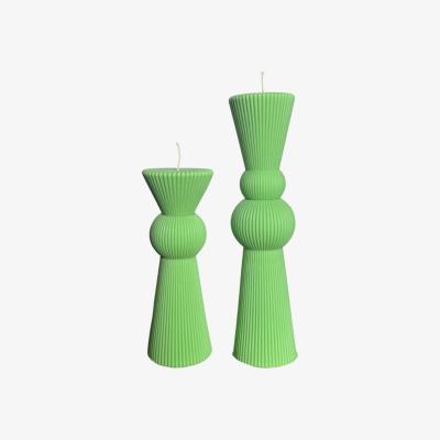 Wolf & Badger Pillar Candle - Green Neos Candlestudio