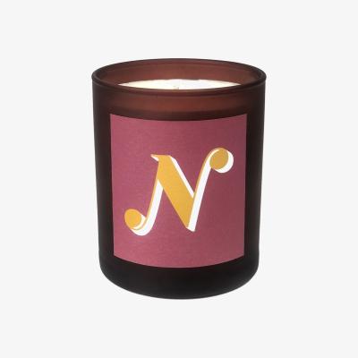 Wolf & Badger Pink / Purple Initial N Candle - Nom Refillable Large Alphabet Candle Little Karma Co. Ltd