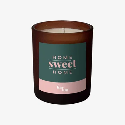 Wolf & Badger Green / Pink / Purple Home Sweet Home Candle - Lemongrass & Ginger Midi Little Karma Co. Ltd