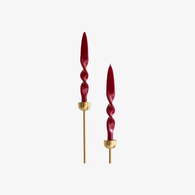 Wolf & Badger Red Ruby Taper Candle Set The Parmatile Shop