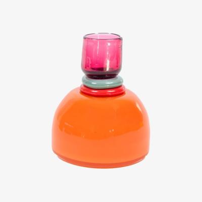 Wolf & Badger Pink / Purple / Yellow Shortie Candlestick - Tangerine & Ruby Forman Function