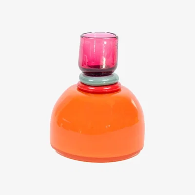 Wolf & Badger Pink / Purple / Yellow Shortie Candlestick - Tangerine & Ruby Forman Function