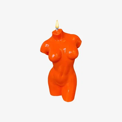 Wolf & Badger Yellow / Orange Venus Bust Candle - Orange Neos Candlestudio
