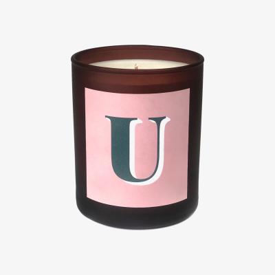 Wolf & Badger Pink / Purple Initial U Candle - Alba Refillable Large Alphabet Candle Little Karma Co. Ltd