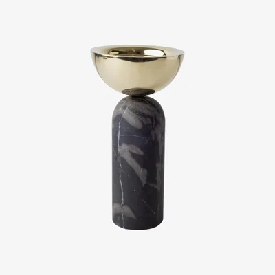 Wolf & Badger Votive Marble & Brass Candle Holder Medium - Black . Bruci Editora De Diseño