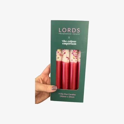 Wolf & Badger White / Rose Gold / Red Trebarwith Strand Hand Dipped Tapered Candles Lords Fragrance House