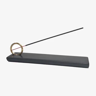 Wolf & Badger Black / Gold Selene Incense Burner - Onyx Black One Size Ruby Melo