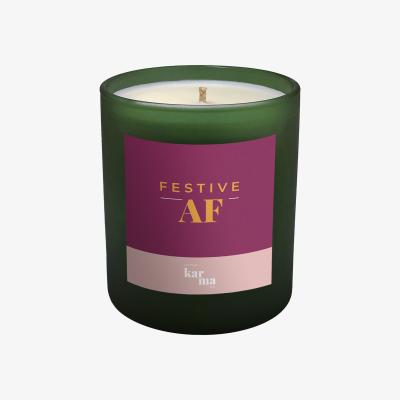 Wolf & Badger Green / Pink / Purple Festive Af Candle - Sweet Cinnamon Christmas Large Large Little Karma Co. Ltd