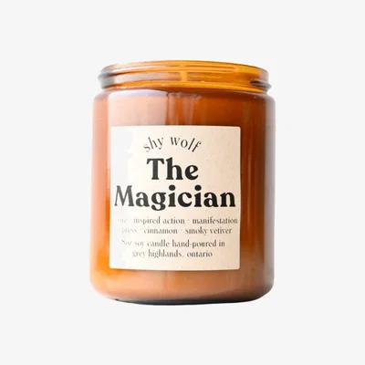 Wolf & Badger Gold / Brown The Magician Tarot Candle - Cypress, Cinnamon & Smoky Vetiver One Size Shy Wolf