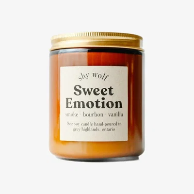 Wolf & Badger Gold / Brown Sweet Emotion Soy Candle - Smoke, Bourbon & Vanilla One Size Shy Wolf