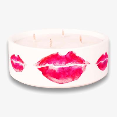 Wolf & Badger White / Pink / Purple Besos Soy Candle - Foliage Fragrance Lush Floral Inkrypt London