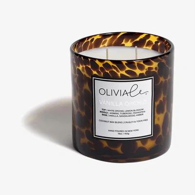 Wolf & Badger Brown Vanilla Orchid Tortoise Candle Olivia Le