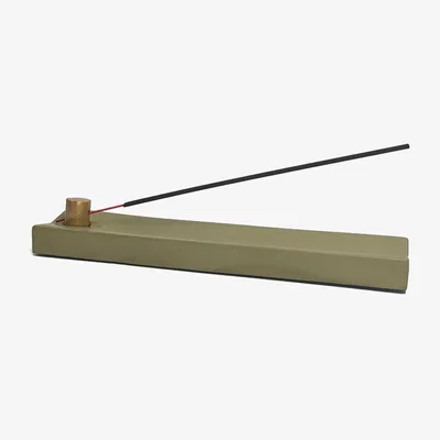 Wolf & Badger Green / Gold Aura Incense Burner - Olive Green One Size Ruby Melo