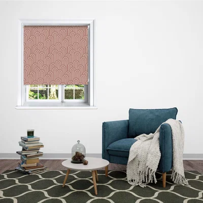 Dunelm Abstract Arches Terracotta Blackout Roller Blind Red