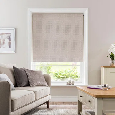 Dunelm Lucy Cane Natural Blackout Roller Blind Cream