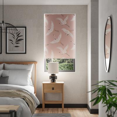 Dunelm Japandi Cranes Blackout Blush Roller Blind Blush