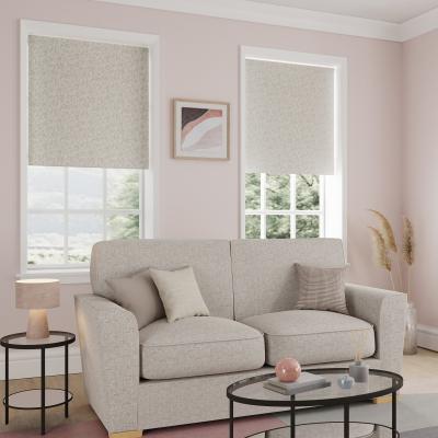 Dunelm Ditsy Floral Natural Reversible Blackout Roller Blind Grey and White