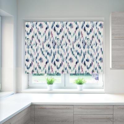 Dunelm Charvak Ocean Blackout Roller Blind Purple, Blue and White