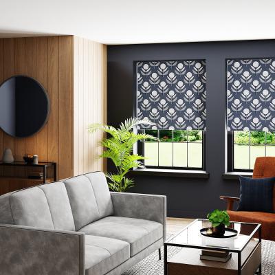 Dunelm Arna Navy Reversible Blackout Roller Blind Navy