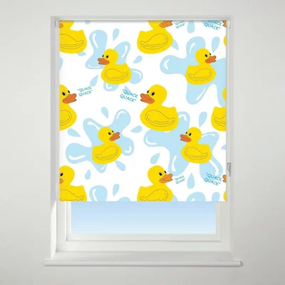 Dunelm Universal Patterned Quack Quack Yellow Blackout Roller Blind Yellow