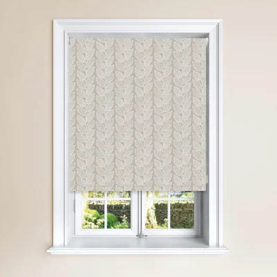 Dunelm Beanstalk Calico Blackout Roller Blind Brown and White