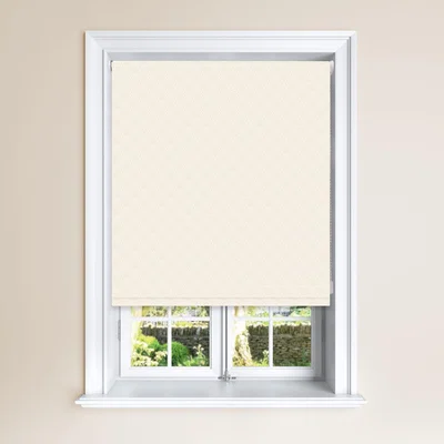 Dunelm Kiso Beige Blackout Roller Blind Beige and White