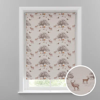Dunelm Tatton Blackout Roller Blind Light Brown / Natural