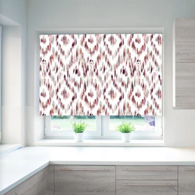Dunelm Charvak Rice Blackout Roller Blind Red and White