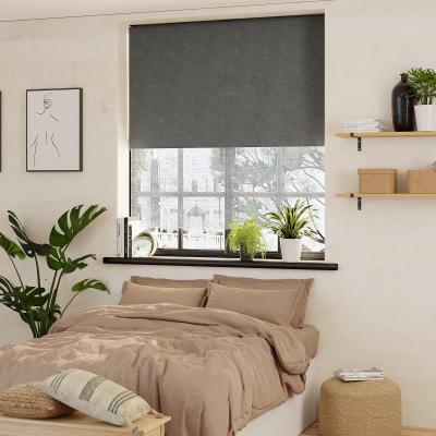 Dunelm Luna Grey Black Out and Pollen Reducing Sheer 2in1 Roller Blind Grey