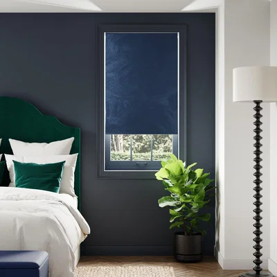 Dunelm Satin Navy Blackout Roller Blind Navy