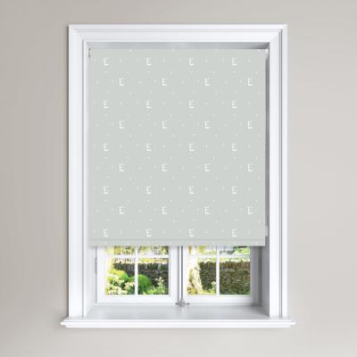 Dunelm Grey Alphabet Blackout Roller Blind Grey and White