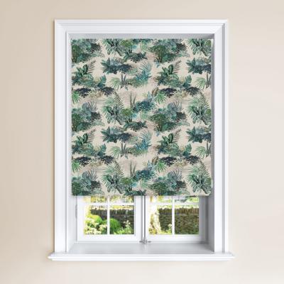 Dunelm Mockingbird Jungle Blackout Roller Blind White, Grey and Green