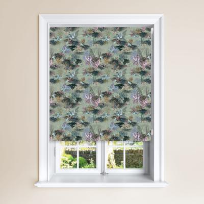 Dunelm Jungle Lichen Blackour Roller Blind Blue, Green and Pink