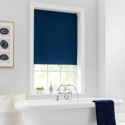 Dunelm Navy Blackout Moisture Resistant Roller Blind Navy
