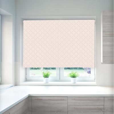 Dunelm Tile Taupe Blackout Roller Blind Pink and White
