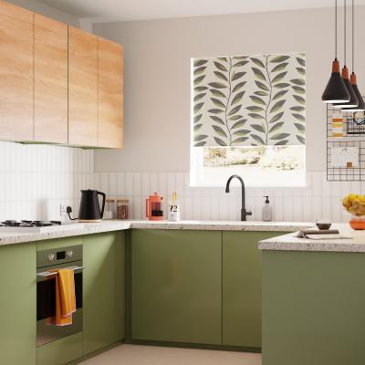 Dunelm Elements Abstract Leaf Blackout Roller Blind Green