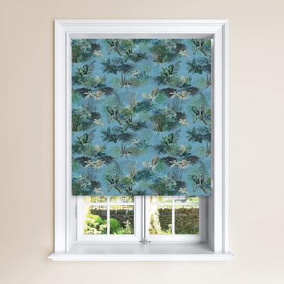 Dunelm Periwinkle Jungle Blackout Roller Blind Blue and Green