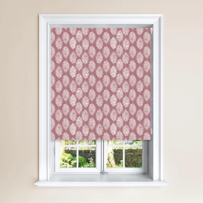 Dunelm Fern Pink Blackout Roller Blind Pink and White