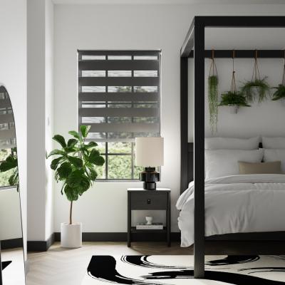 Dunelm Room Darkening Grey Day and Night Roller Blind Grey
