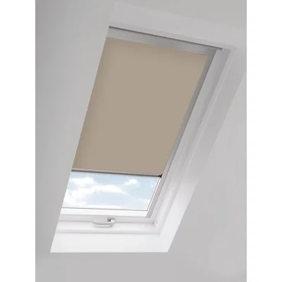 John Lewis John Lewis & Partners Blackout Skylight Blind with Silver Frame, Putty