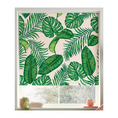 John Lewis Skinnydip Dominica Roller Blind, Green/Pink