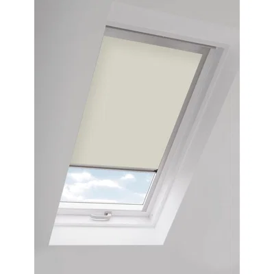John Lewis John Lewis & Partners Blackout Skylight Blind with Silver Frame, Cream