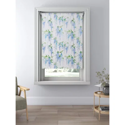 John Lewis John Lewis & Partners Spring Wisteria Blackout Roller Blind, Blue