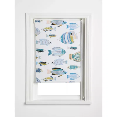 John Lewis John Lewis & Partners Fish Blackout Roller Blind, Multi