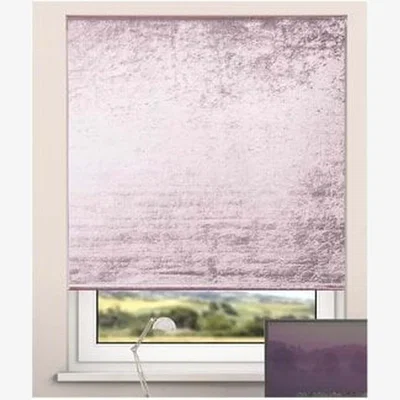 The Range Crushed Velvet Roller Blinds - Pink / 150cm