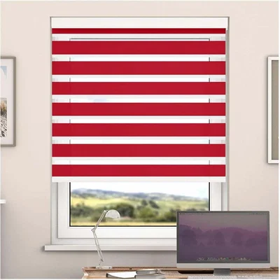 The Range Day And Night Zebra Roller Blind with Cassette - Pepper / 85cm